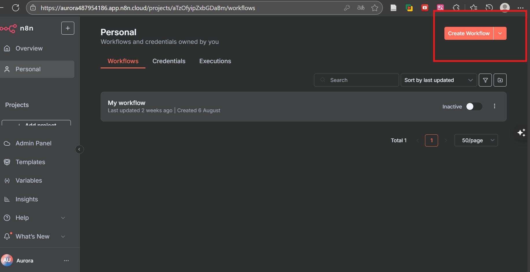 n8n Cloud 平台界面 3